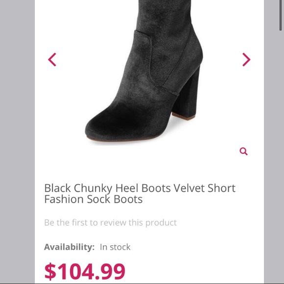 Velvet ankle sock booties - Picture 2 of 5